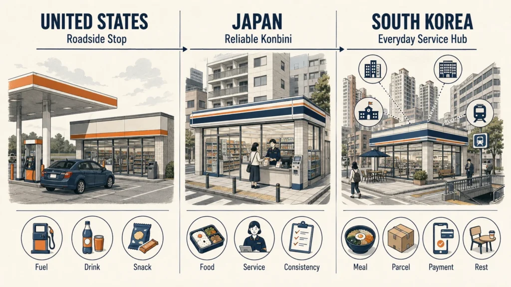 Comparison of North American, Japanese, and Korean convenience-store models