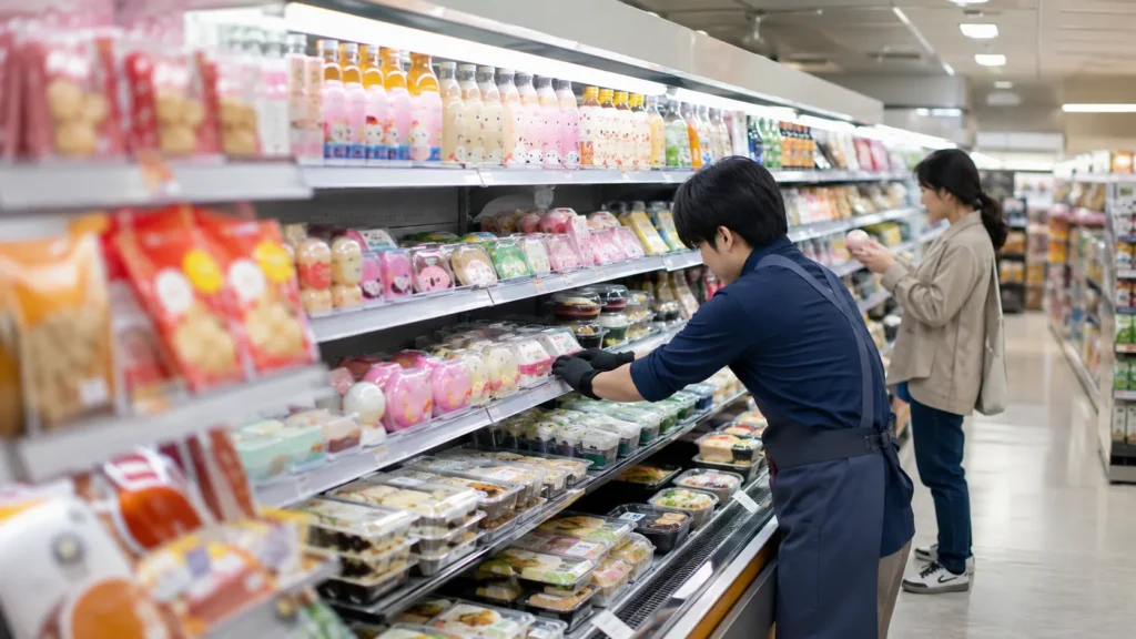 Limited-edition snacks, private-label meals, and collaboration products in a Korean convenience store